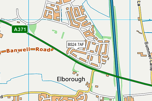 BS24 7AF map - OS VectorMap District (Ordnance Survey)