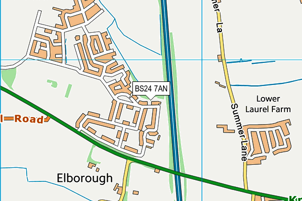 BS24 7AN map - OS VectorMap District (Ordnance Survey)