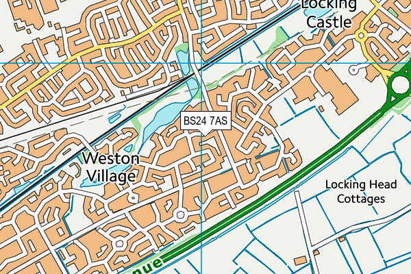 BS24 7AS map - OS VectorMap District (Ordnance Survey)