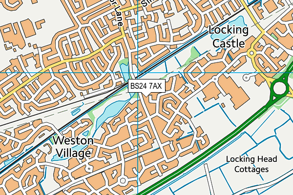 BS24 7AX map - OS VectorMap District (Ordnance Survey)