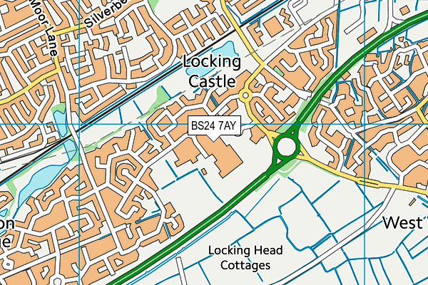 BS24 7AY map - OS VectorMap District (Ordnance Survey)