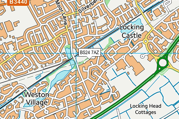 BS24 7AZ map - OS VectorMap District (Ordnance Survey)