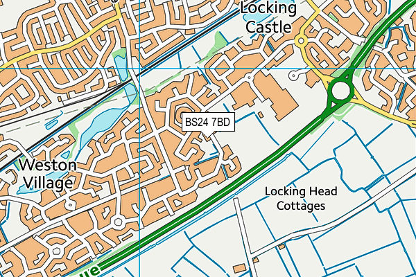 BS24 7BD map - OS VectorMap District (Ordnance Survey)