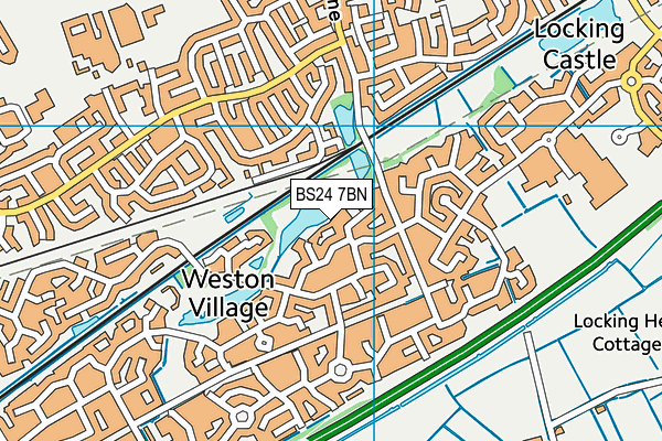 BS24 7BN map - OS VectorMap District (Ordnance Survey)