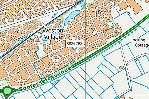 BS24 7BS map - OS VectorMap District (Ordnance Survey)