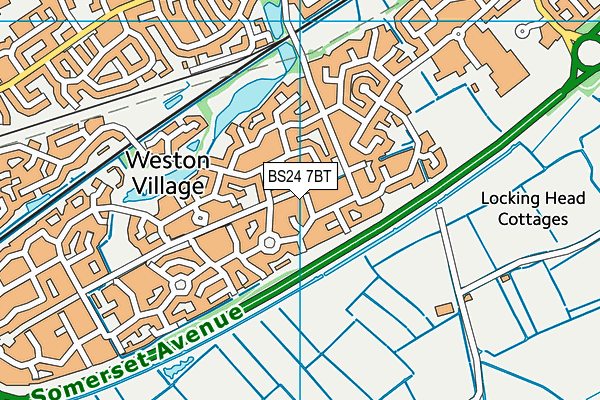 BS24 7BT map - OS VectorMap District (Ordnance Survey)