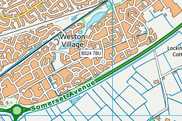 BS24 7BU map - OS VectorMap District (Ordnance Survey)