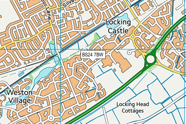 BS24 7BW map - OS VectorMap District (Ordnance Survey)
