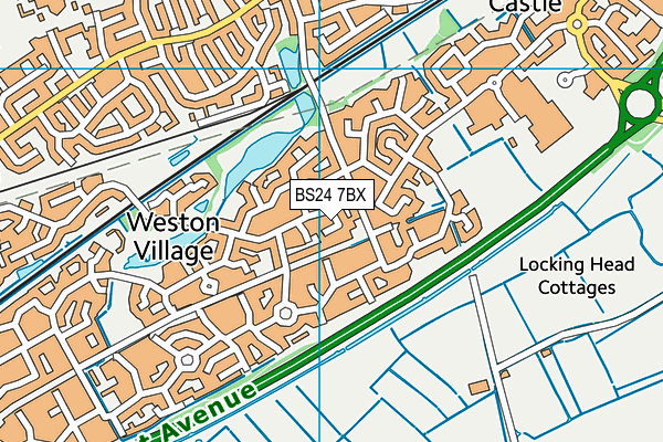 BS24 7BX map - OS VectorMap District (Ordnance Survey)