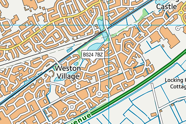 BS24 7BZ map - OS VectorMap District (Ordnance Survey)
