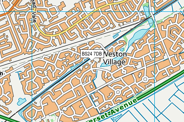 BS24 7DB map - OS VectorMap District (Ordnance Survey)