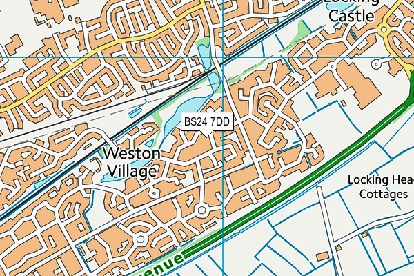 BS24 7DD map - OS VectorMap District (Ordnance Survey)