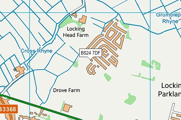 BS24 7DF map - OS VectorMap District (Ordnance Survey)