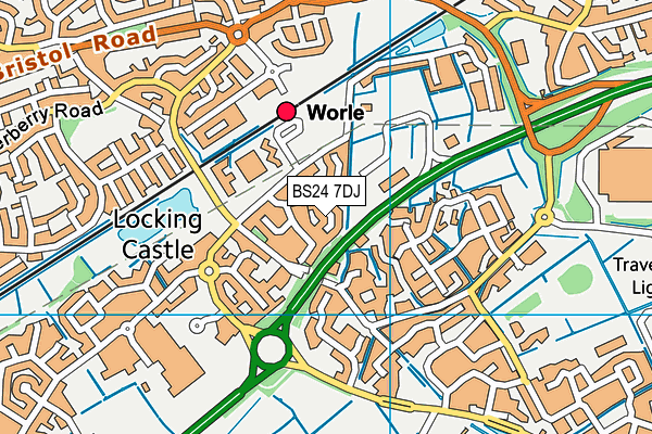 BS24 7DJ map - OS VectorMap District (Ordnance Survey)