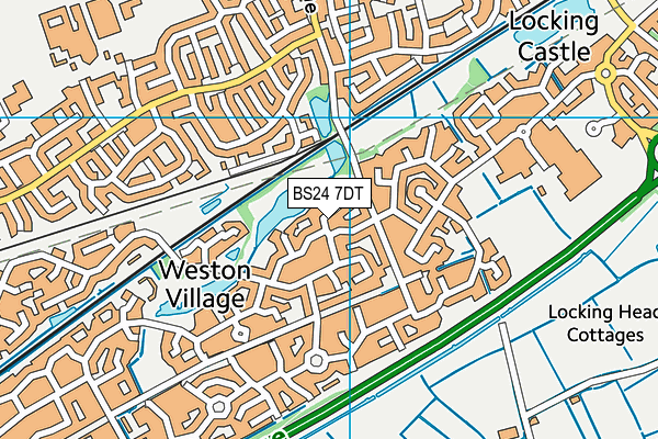 BS24 7DT map - OS VectorMap District (Ordnance Survey)