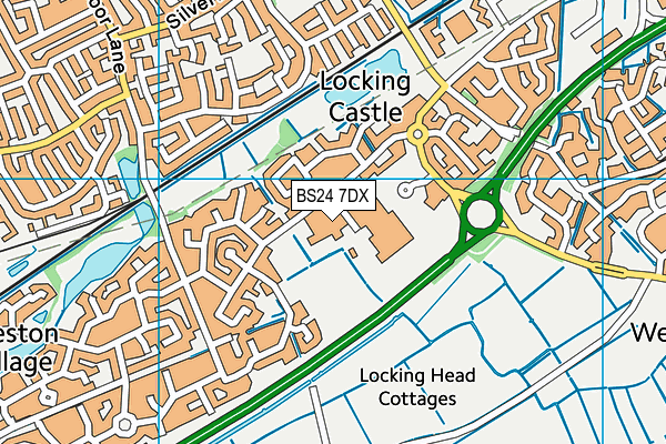 Baytree School map (BS24 7DX) - OS VectorMap District (Ordnance Survey)