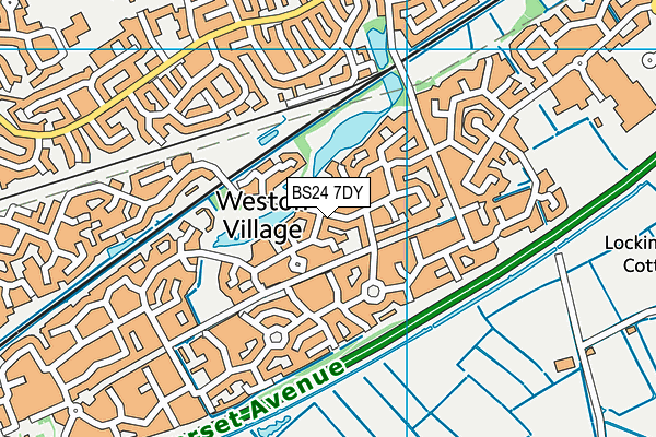 BS24 7DY map - OS VectorMap District (Ordnance Survey)