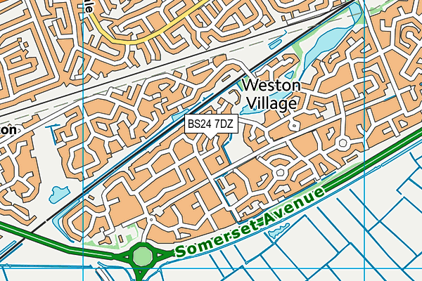 BS24 7DZ map - OS VectorMap District (Ordnance Survey)