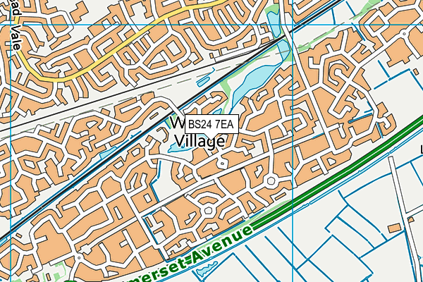 BS24 7EA map - OS VectorMap District (Ordnance Survey)