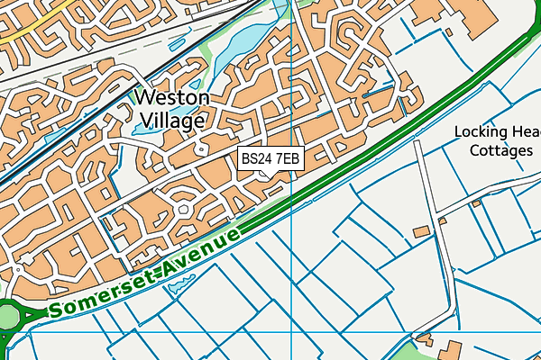 BS24 7EB map - OS VectorMap District (Ordnance Survey)