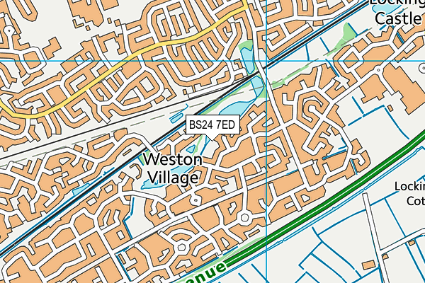 BS24 7ED map - OS VectorMap District (Ordnance Survey)