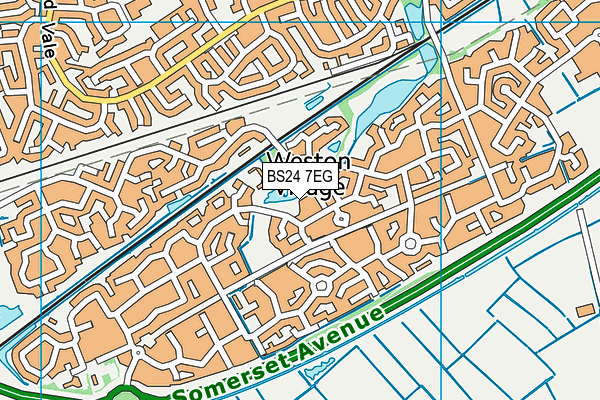 BS24 7EG map - OS VectorMap District (Ordnance Survey)