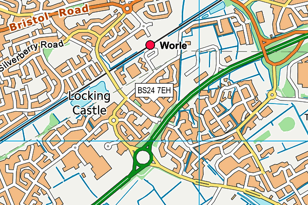 BS24 7EH map - OS VectorMap District (Ordnance Survey)