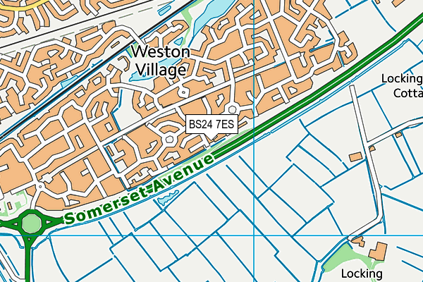 BS24 7ES map - OS VectorMap District (Ordnance Survey)