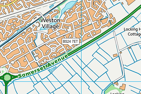 BS24 7ET map - OS VectorMap District (Ordnance Survey)
