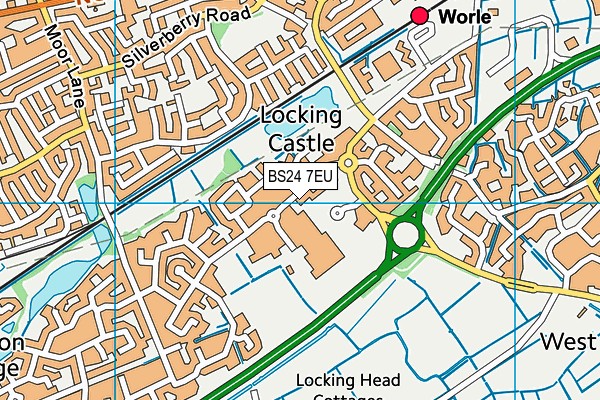 BS24 7EU map - OS VectorMap District (Ordnance Survey)