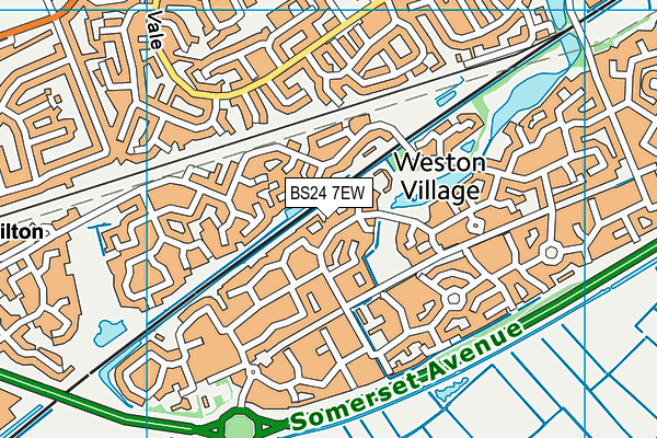 BS24 7EW map - OS VectorMap District (Ordnance Survey)