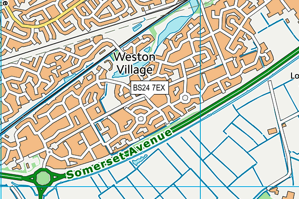 BS24 7EX map - OS VectorMap District (Ordnance Survey)