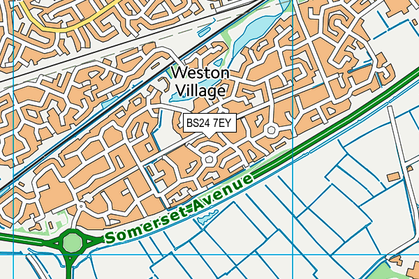 BS24 7EY map - OS VectorMap District (Ordnance Survey)