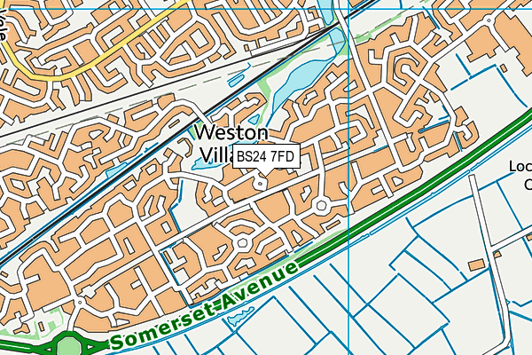 BS24 7FD map - OS VectorMap District (Ordnance Survey)