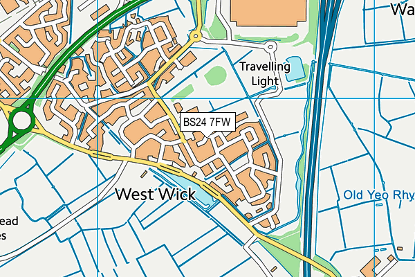 BS24 7FW map - OS VectorMap District (Ordnance Survey)
