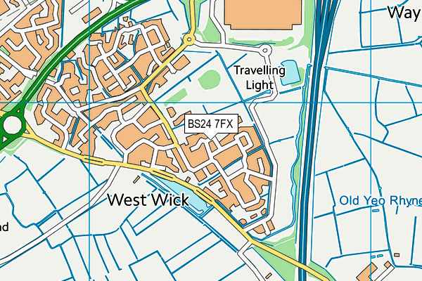 BS24 7FX map - OS VectorMap District (Ordnance Survey)