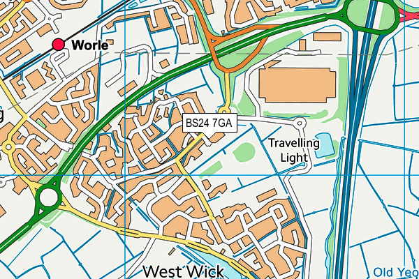 BS24 7GA map - OS VectorMap District (Ordnance Survey)
