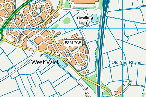 BS24 7GE map - OS VectorMap District (Ordnance Survey)