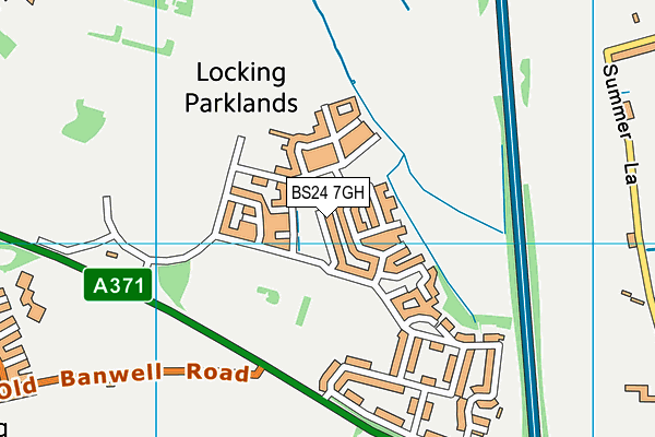 BS24 7GH map - OS VectorMap District (Ordnance Survey)