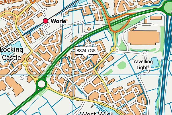 BS24 7GS map - OS VectorMap District (Ordnance Survey)