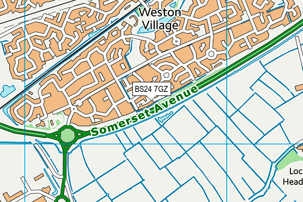 BS24 7GZ map - OS VectorMap District (Ordnance Survey)