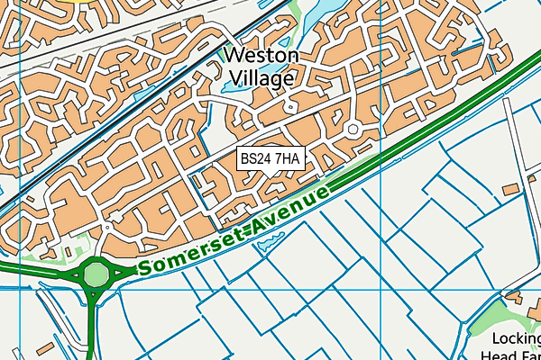 BS24 7HA map - OS VectorMap District (Ordnance Survey)