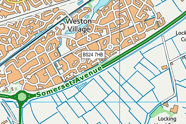 BS24 7HB map - OS VectorMap District (Ordnance Survey)