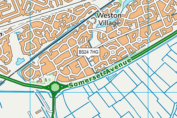BS24 7HG map - OS VectorMap District (Ordnance Survey)
