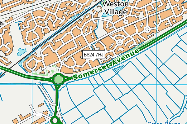 BS24 7HJ map - OS VectorMap District (Ordnance Survey)