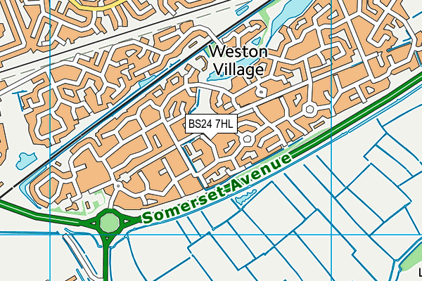 BS24 7HL map - OS VectorMap District (Ordnance Survey)