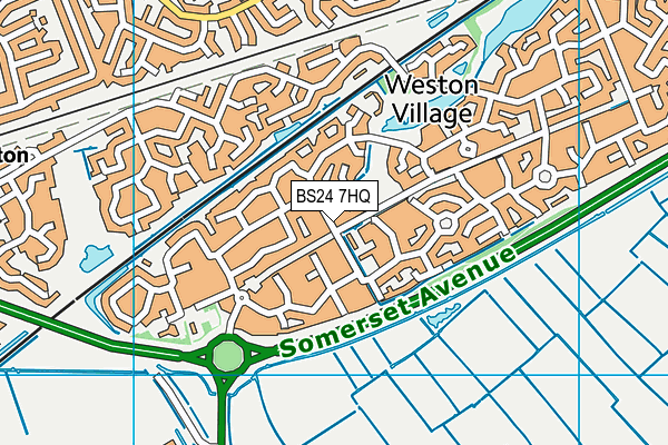 BS24 7HQ map - OS VectorMap District (Ordnance Survey)