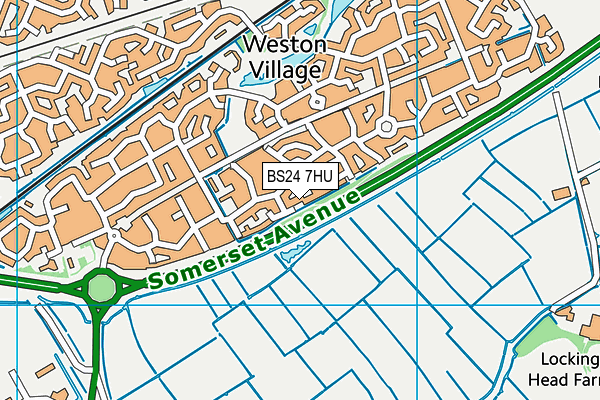 BS24 7HU map - OS VectorMap District (Ordnance Survey)