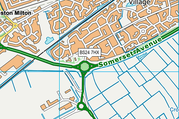 BS24 7HX map - OS VectorMap District (Ordnance Survey)