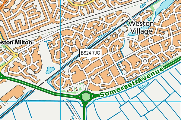 BS24 7JG map - OS VectorMap District (Ordnance Survey)